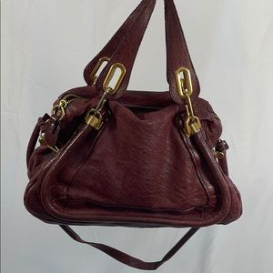 Burgundy Large Paraty Calfskin Chloé Bag